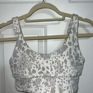 Lululemon Athletica White and Gray Patterned Sports Bra